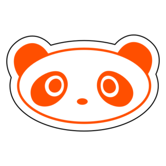 Oval Face Panda Sticker (Orange)